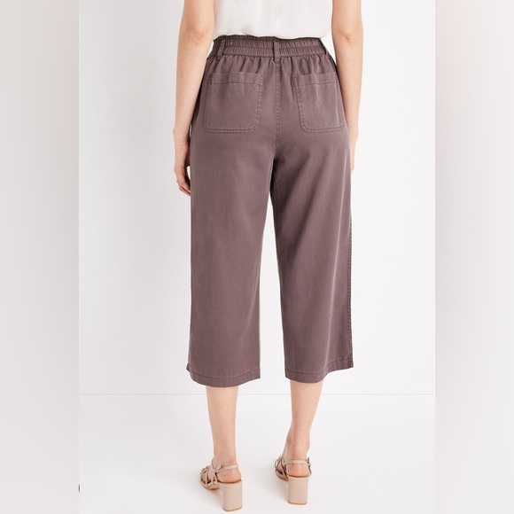 Maurices Solid High Rise Cropped Wide Leg Weekender Pant - Picture 2 of 5